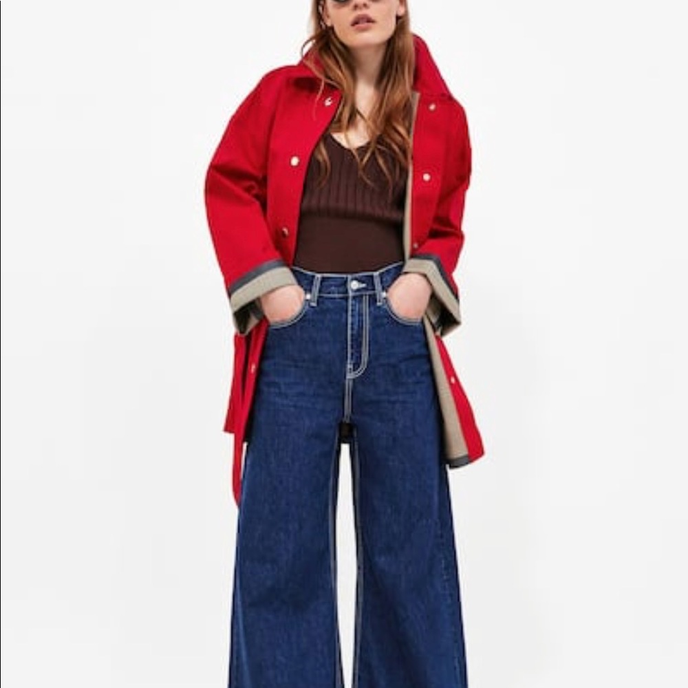 Zara Contrasting Trench Coat